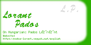 lorant pados business card